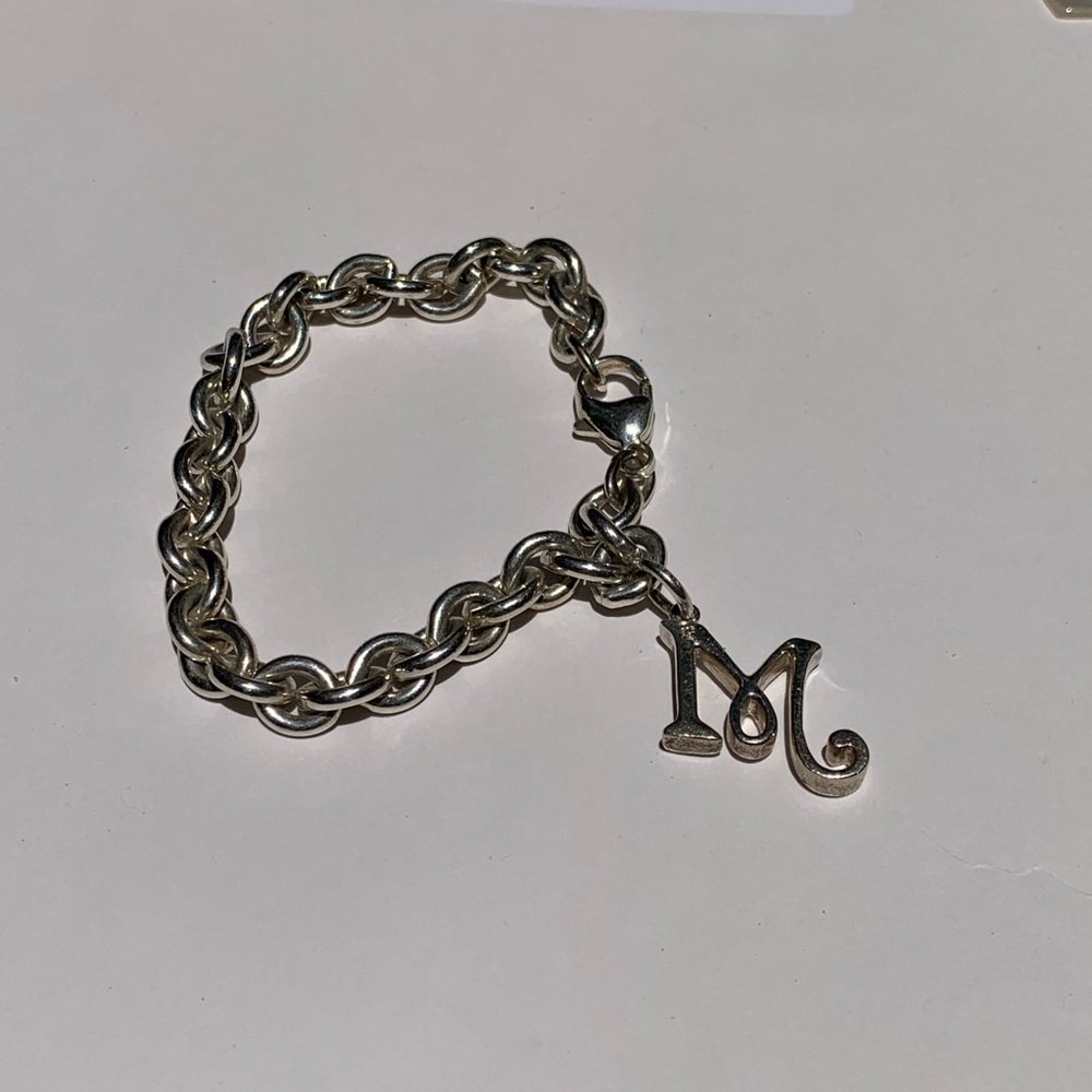 Sterling Silver M chain Bracelet